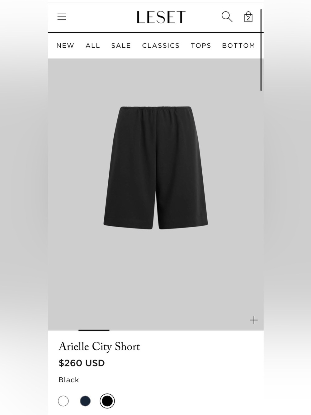Black Arielle City Short XS with tags